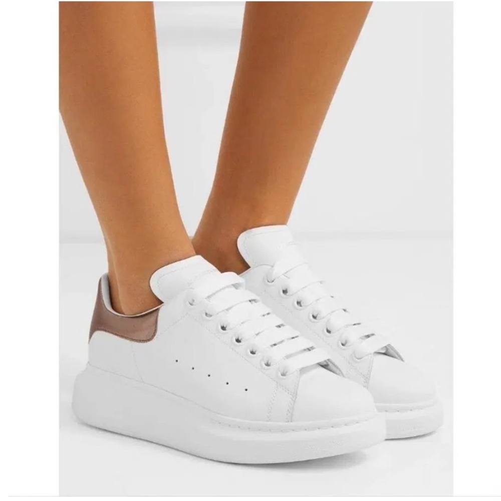Alexander McQueen White and Tan Sneakers size 36.5 US 6.5 New